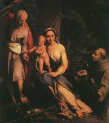 CORNELISZ VAN OOSTSANEN, Jacob The Rest on the Flight to Egypt with Saint Francis dfb China oil painting reproduction